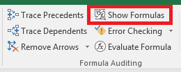 Fungsi Menu Show Formulas Pada Tab Formulas Dalam Microsoft Excel